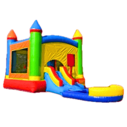 Crossover Rainbow Bounce House with Dual Slide